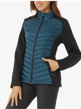 32 degree Women's Teal and Black Hybrid Quilted Jacket size L